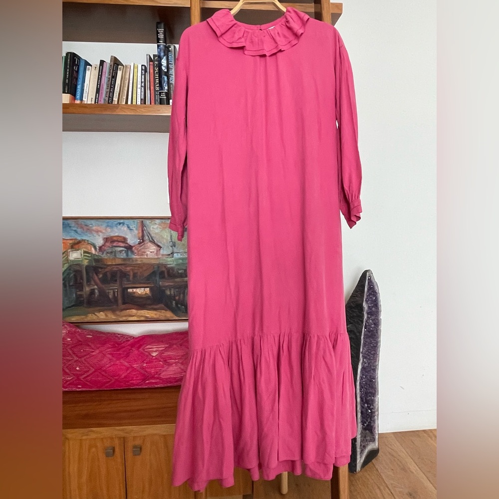 Elegant Pink Ruffle Dress